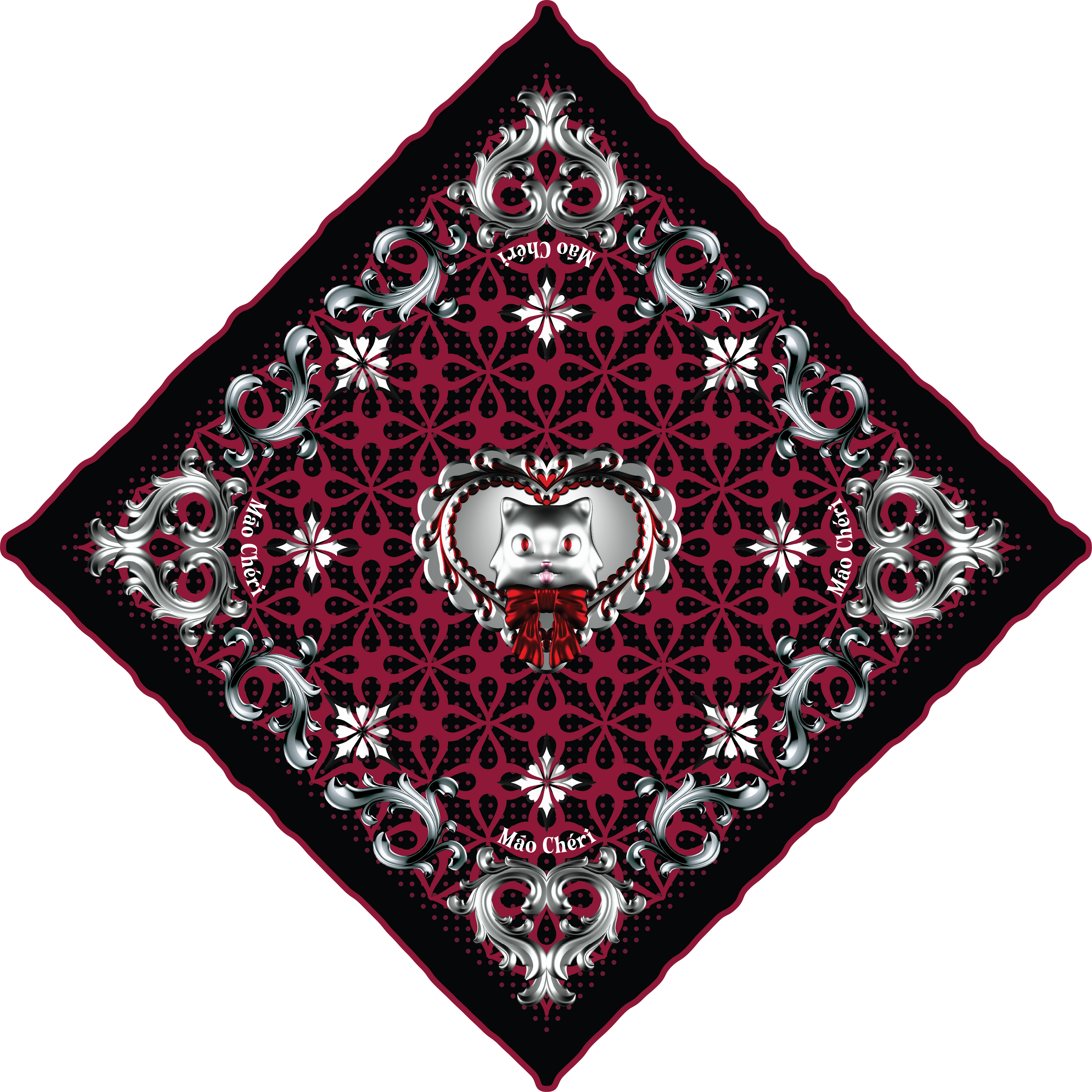Māo Chēri Silk Scarf
